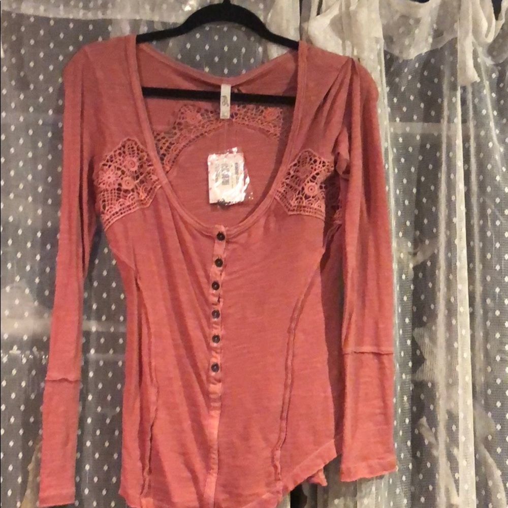 Free Peoples corset like long sleeve t shirt